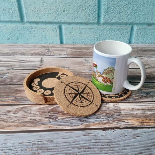 Cork Coaster Set with Coaster Holder