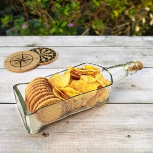 Wine Bottle Glass Serving Platter - Rectangular