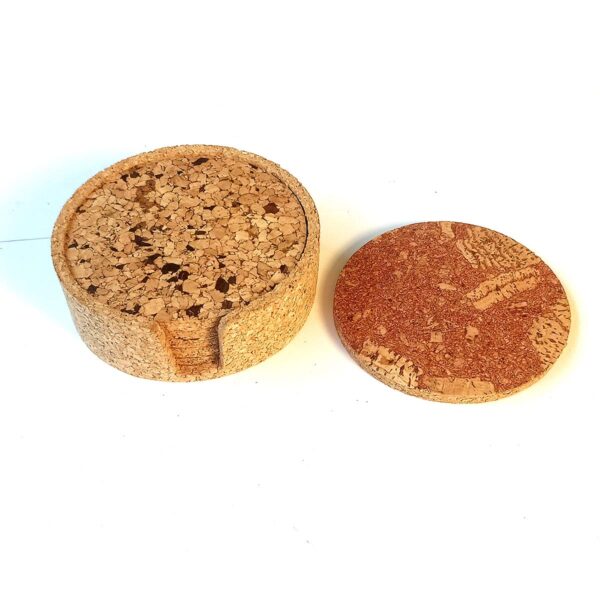 Cork Coaster Set with Coaster Holder - Set of 6 - Texture