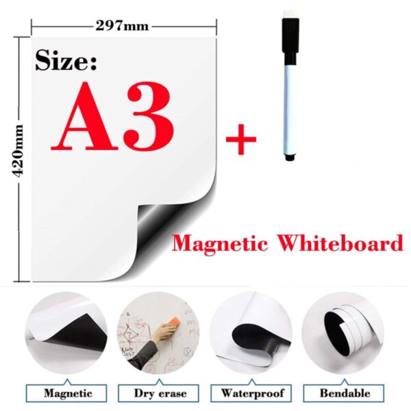 Fridge Magnet Whiteboard with Marker - Large A3 - 12x18 in - Image 5