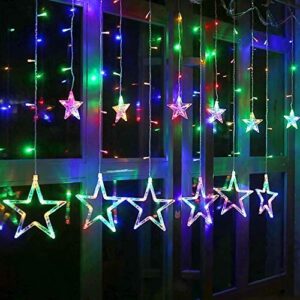 Decorative Star Curtain LED Lights - 12 Star 138 LED - Multi-Color