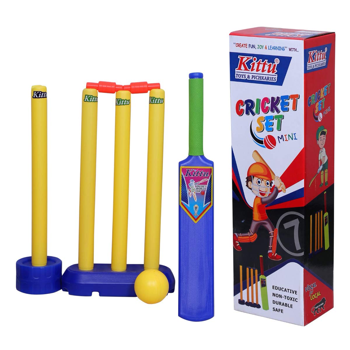New Kids Garden Indoor/outdoor Fun Play Plastic Cricket Set Gift Ashes Bat Ball 