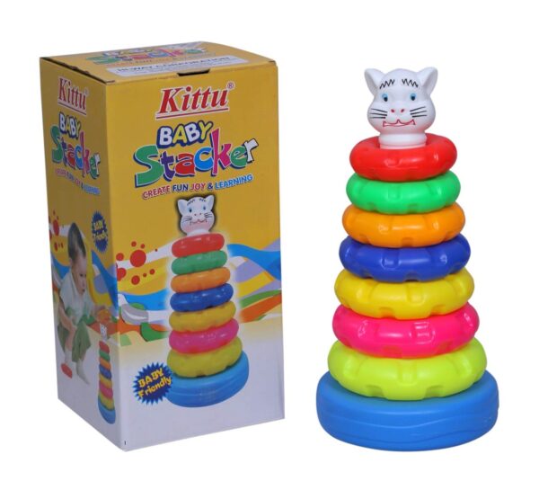 Rainbow Stacking Rings Toy for Toddler - 7 Rings