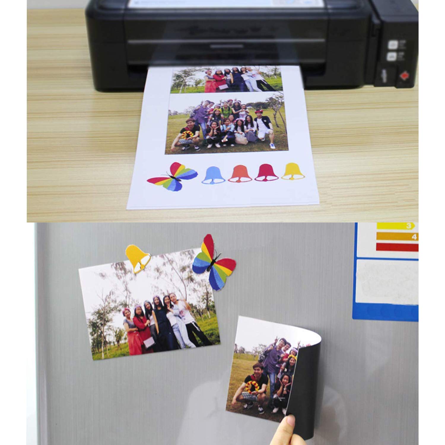 Magnetic Photo Paper 5 Sheets A4 Ideal Printing Several Magnets Photos Printer