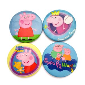 Peppa Pig Badge Printed Iron Tinplate - Pack of 4