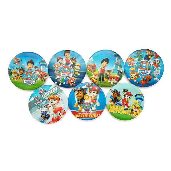 Paw Patrol Badge Printed Iron Tinplate - Pack of 4